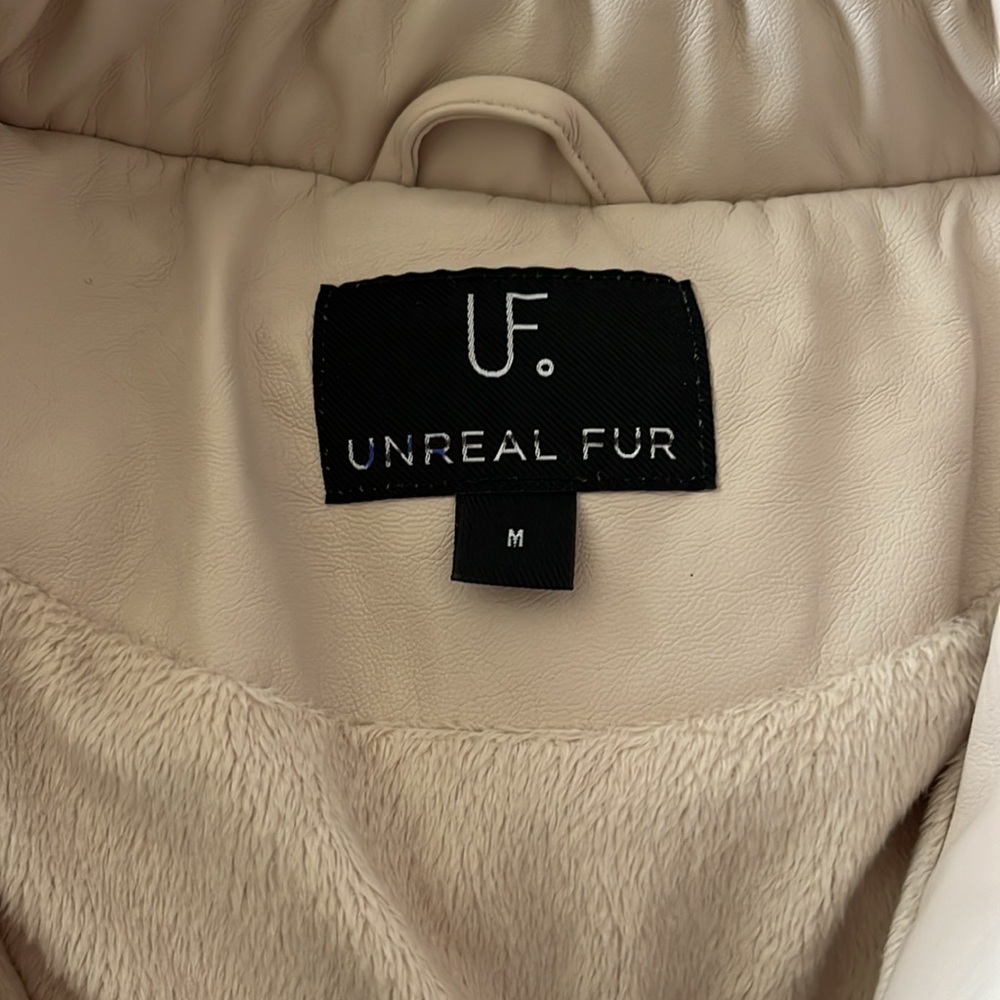 Unreal Fur Barcelona Vegan Faux Leather Cable Knit Sleeve Puffer Jacket M NWOT - Picture 14 of 16